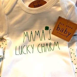 Rae Dunn 3 peice onesie set St Patrick's